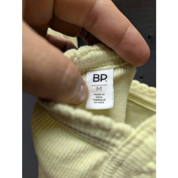 BP. Women's MEDIUM Square Neck Sleeveless Thong Bodysuit Green Luminary ribbed - Picture 3 of 6